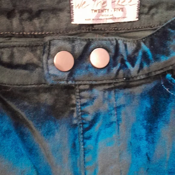 We The Free Gem Teal Velvet Velour High-waisted Skinny Jeans - Picture 2 of 5